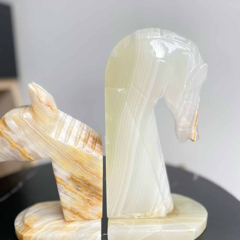 Cream and White Sculptural Horse Head